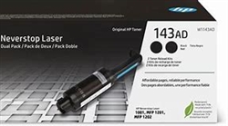 HP W1143AD ( 143A ) OEM Black Toner Reload Kit; 2,500 Pgs; Pack of 2