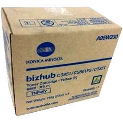 Konica Minolta TNP49Y ( A95W230 ) OEM Yellow Laser Toner Cartridge