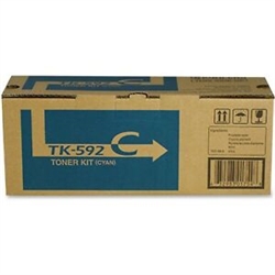 Kyocera TK-592C ( TK592C ) ( 1T02KVCUS0 ) OEM Cyan Laser Toner Cartridge