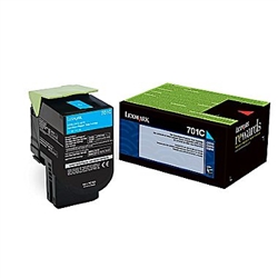 Lexmark 701C ( 70C10C0 ) OEM "Return Program" Cyan Laser Toner Cartridge