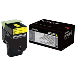 Lexmark 800X4 ( 80C0X40 ) OEM Yellow Extra High Yield Laser Toner Cartridge