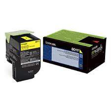 Lexmark 801Y ( 80C10Y0 ) OEM "Return Program" Yellow Toner Cartridge
