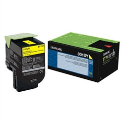 Lexmark 801SY ( 80C1SY0 ) OEM "Return Program" Yellow Laser Toner Cartridge