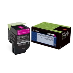 Lexmark 801XM ( 80C1XM0 ) OEM "Return Program" Magenta Extra High Yield Laser Toner Cartridge