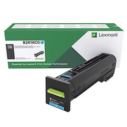 Lexmark 82K1XC0 OEM "Return Program" Cyan Extra High Yield Laser Toner Cartridge