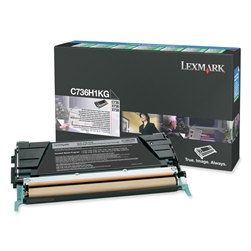 Lexmark C736H1KG OEM "Return Program" Black High Yield Toner Cartridge