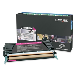 Lexmark C736H1MG OEM "Return Program" Magenta High Yield Toner Cartridge