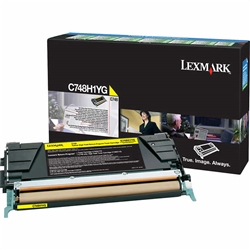 Lexmark C748H1YG OEM "Return Program" Yellow High Yield Laser Toner Cartridge