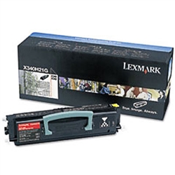 Lexmark X340H21G OEM Black High Yield Toner Catridge; 6,000 Pgs