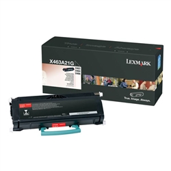 Lexmark X463A21G OEM Black Toner Cartridge; 3,500 Pgs