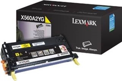 Lexmark X560A2YG OEM Yellow Toner Cartridge; 4,000 Pgs