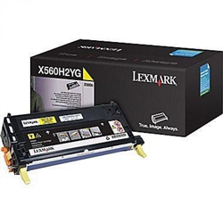 Lexmark X560H2YG OEM Yellow High Yield Toner Cartridge; 10,000 Pgs