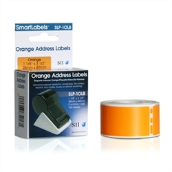 Seiko SLP-1OLB Orange Address Labels 1 1/8" X 3 1/2" (130 Labels per roll / 1 roll per box)