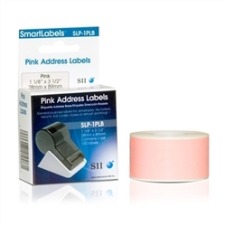 Seiko SLP-1PLB Pink Address Labels 1 1/8" X 3 1/2" (130 Labels per roll / 1 roll per box)