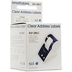 Seiko SLP-2RLC Clear Address Labels 1 1/8" X 3 1/2" (130 Labels per roll / 1 roll per box)