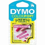Dymo D1 Standard COLORPOP Label Maker Tape, 1/2" (12mm) x 10'  (3m), White Print on Pink Glitter